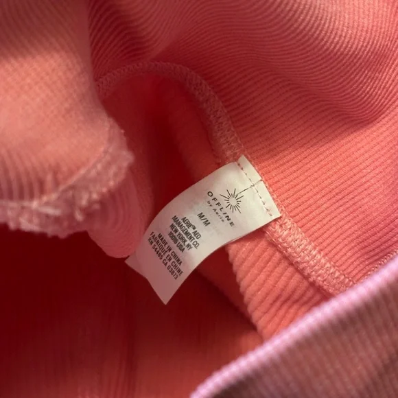 Aerie Coral Ribbed Leggings - Picture 3 of 3